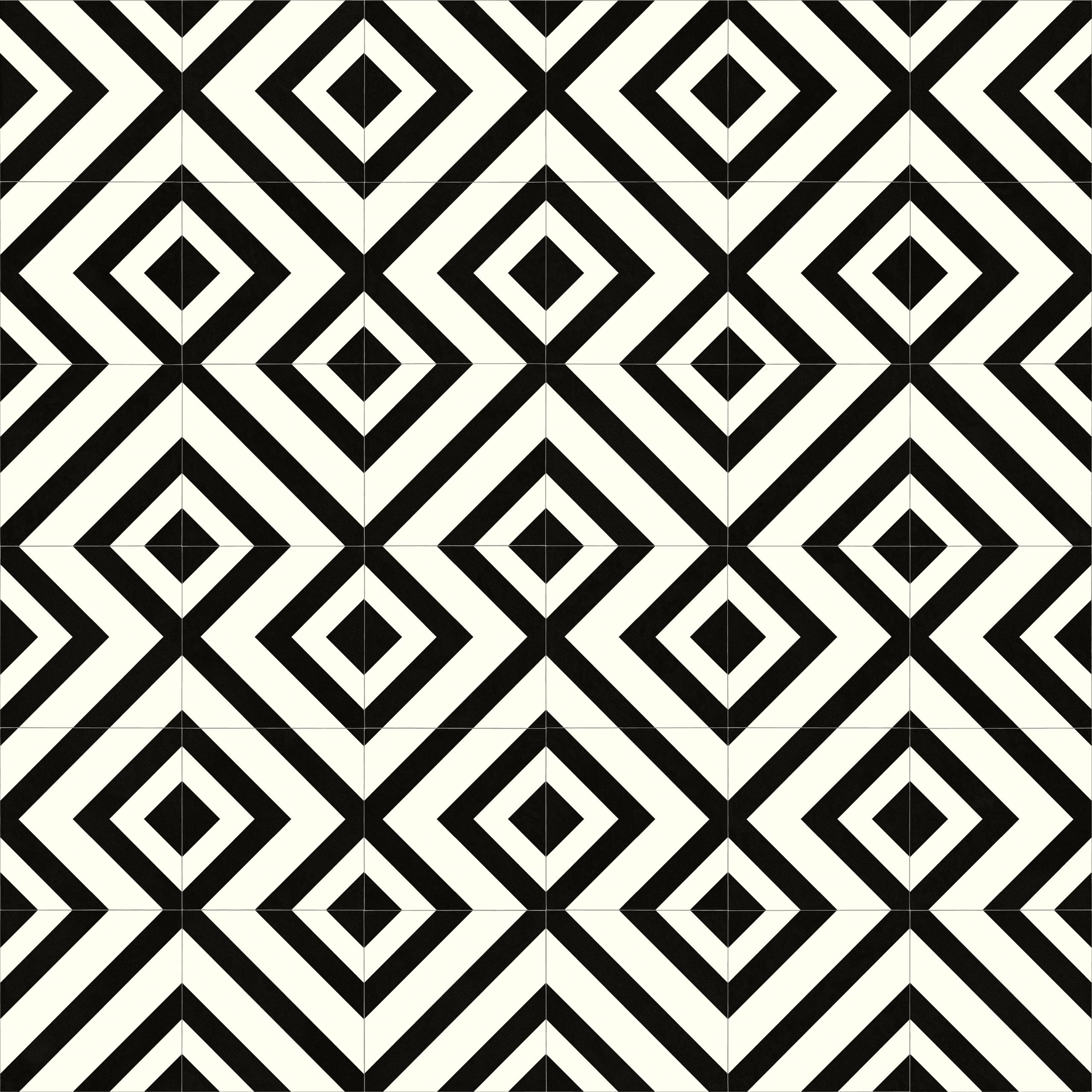 Geometric Black and White Cushioned Vinyl Flooring Sheet Lino Tile Effect Anti Slip Bathroom Kitchen Flooring 2m & 3m Width (Cairo, 2.5m x 2m)