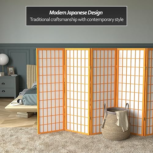 Miniatura 2 de Pantalla Shoji para ventana corta de 4 pies - Miel - 5 paneles