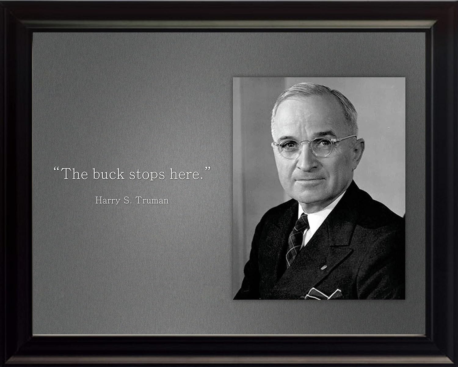 Amazon.com: Harry S Truman Inspirational Quote - The Buck Stops Here ...