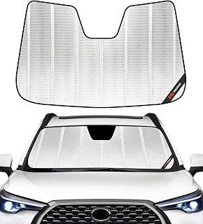 Pigenius Windshield Sun Shade for Toyota Corolla Cross 2022-2025. Reflective Aluminum Film Front Window Sunshade - BLAZBLOCK