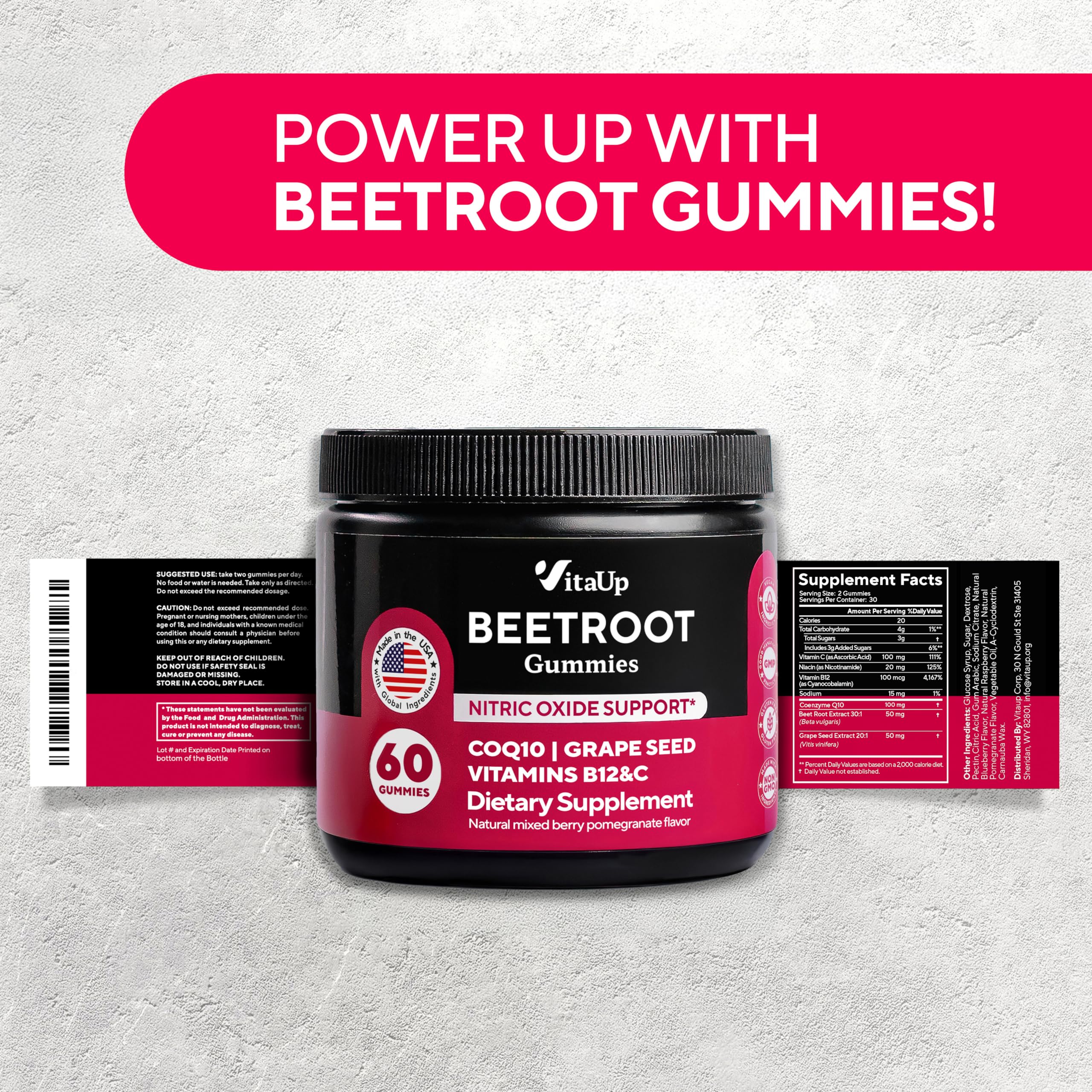 Beet Root Gummies – Beetroot Gummies with CoQ10, Grape Seed, Vitamin C, B12 & B3 – Beets Gummies for Circulation, Energy & Immune Support – 60 Beets Chews – Pack of 3 — Amazon image 9
