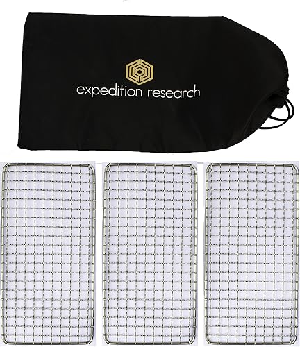 Family 3-Pack – The Original Bushcraft Grill – Malla soldada de acero inoxidable de alta resistencia (Campfire Rated) – Expedition Research LLC, USA