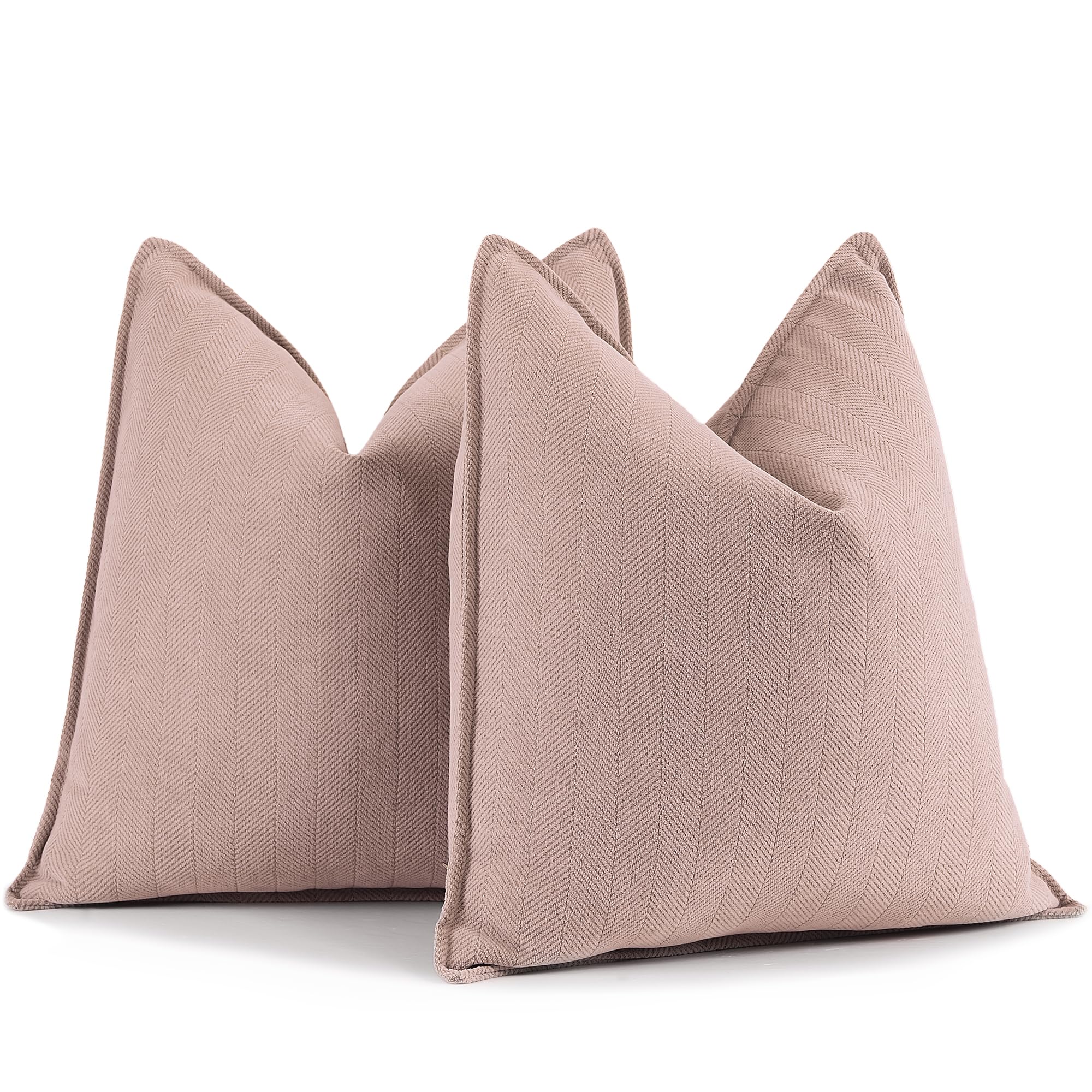 ZWJD Dusty Pink Valentine Pillow Covers 20x20 Set of 2 Chenille Throw Pillow Covers with Elegant Design Soft and Luxurious Decorative Throw Pillows