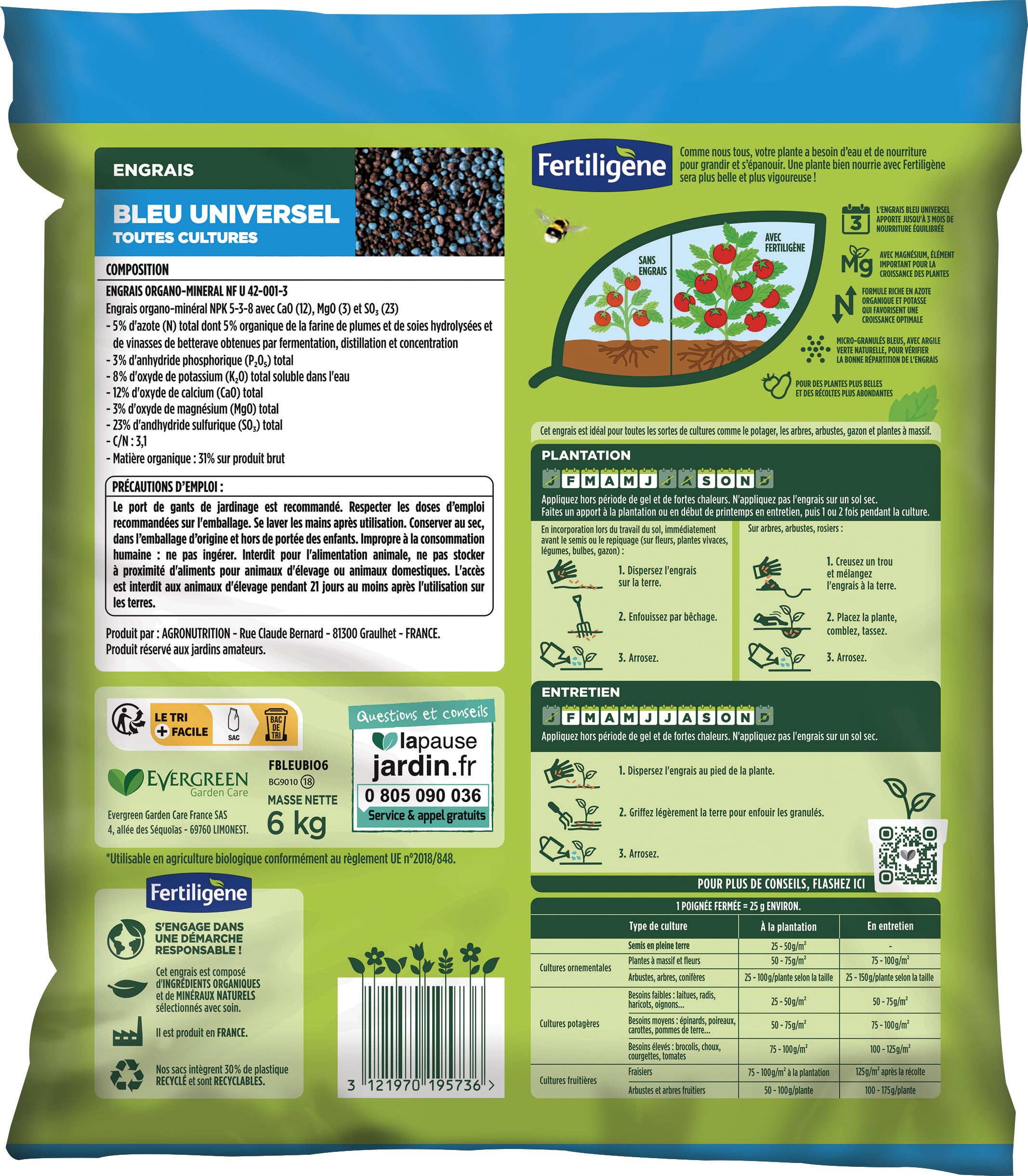 Fertiligène Abono orgánico 6 Kg