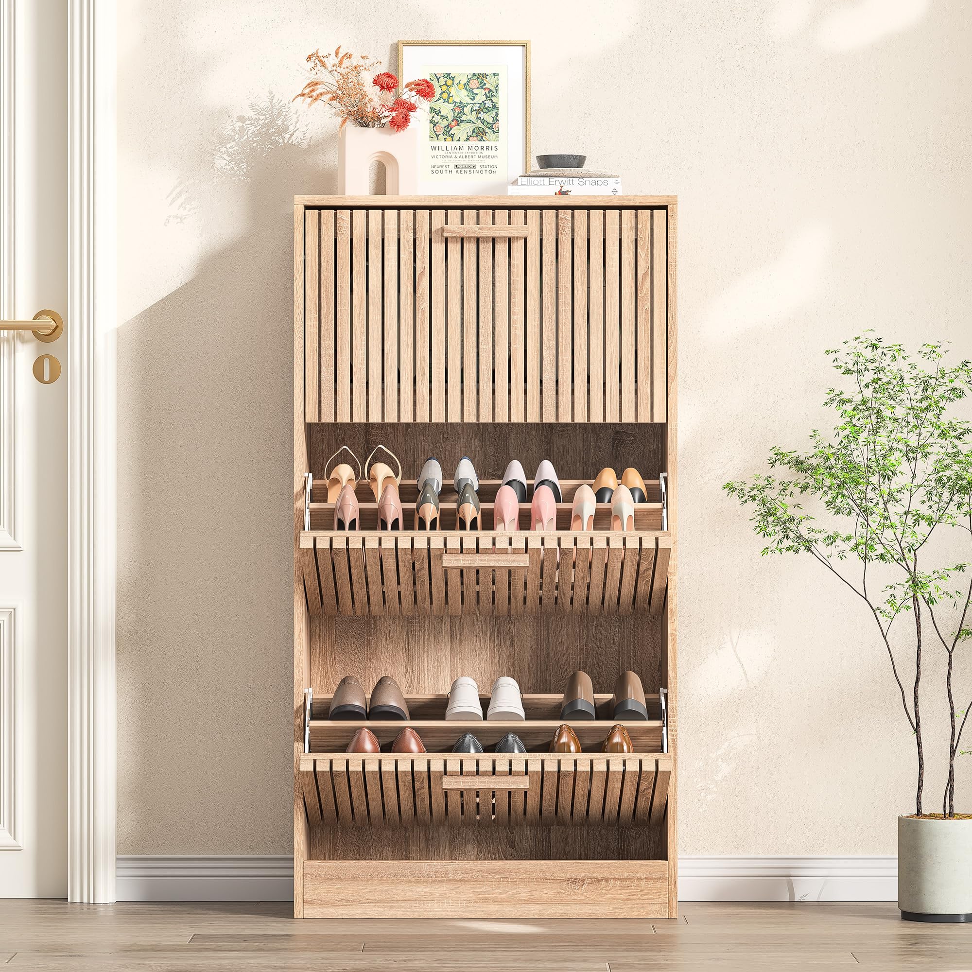 Szafka na buty z 3 szufladami, komoda do komody, nowoczesny schowek szafka na buty, 3 szuflady do wejścia, szafka do przechowywania cha, wys. x szer. x gł.: 113 x 60 x 24 cm