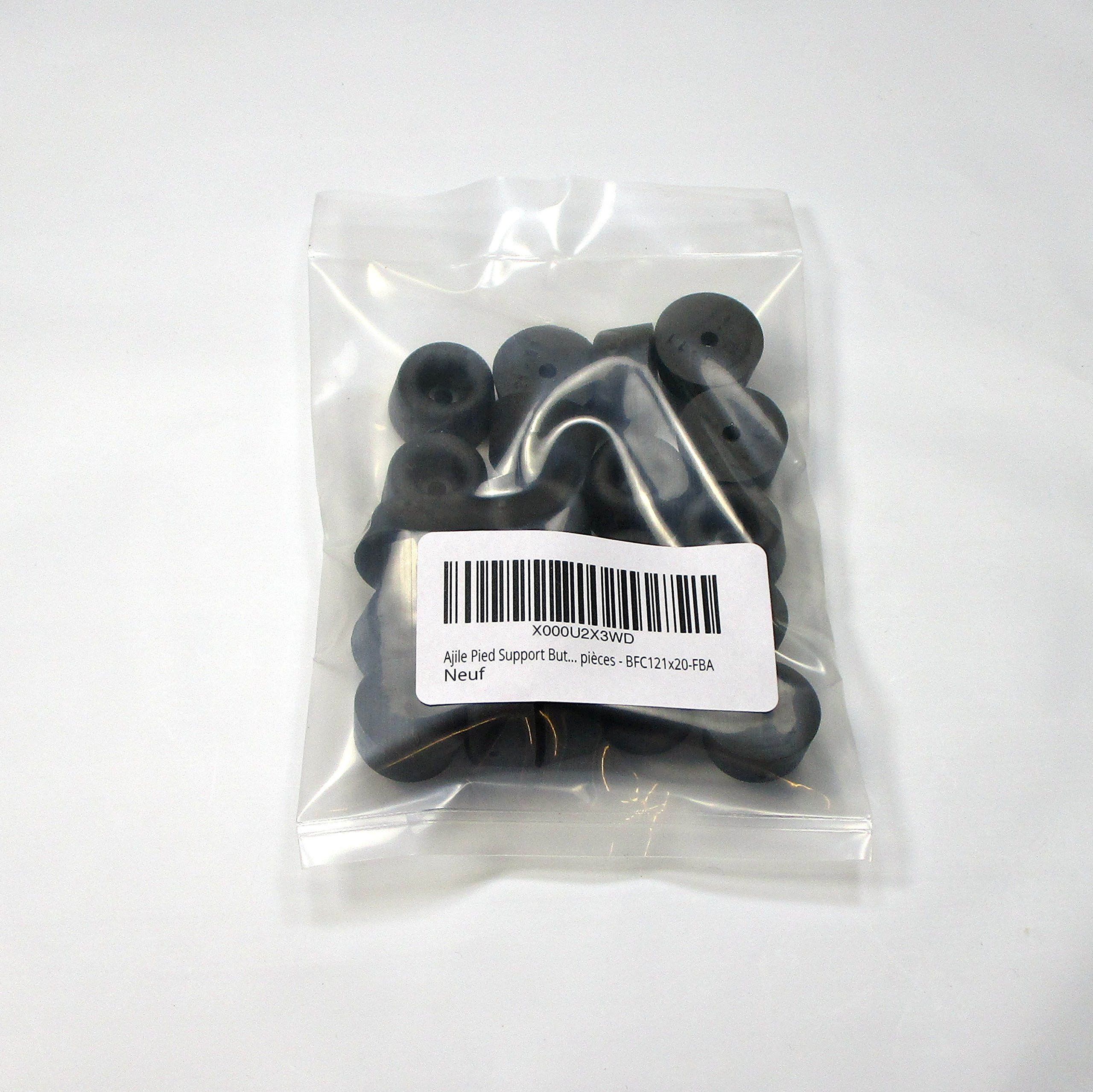 Ajile Lot De 20 Pieds Coniques En Caoutchouc à Visser En Plastique PVC Noir 18 Mm Hauteur 8 Mm - BFC118x20-FBA