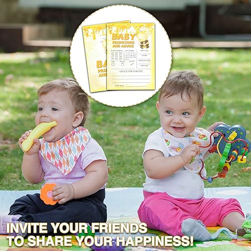 Miniatura 4 de Bumble Bee - Juego de baby shower, predicciones y tarjetas de consejos para bebés, juego de fiesta, juegos de fiesta de revelación de género con