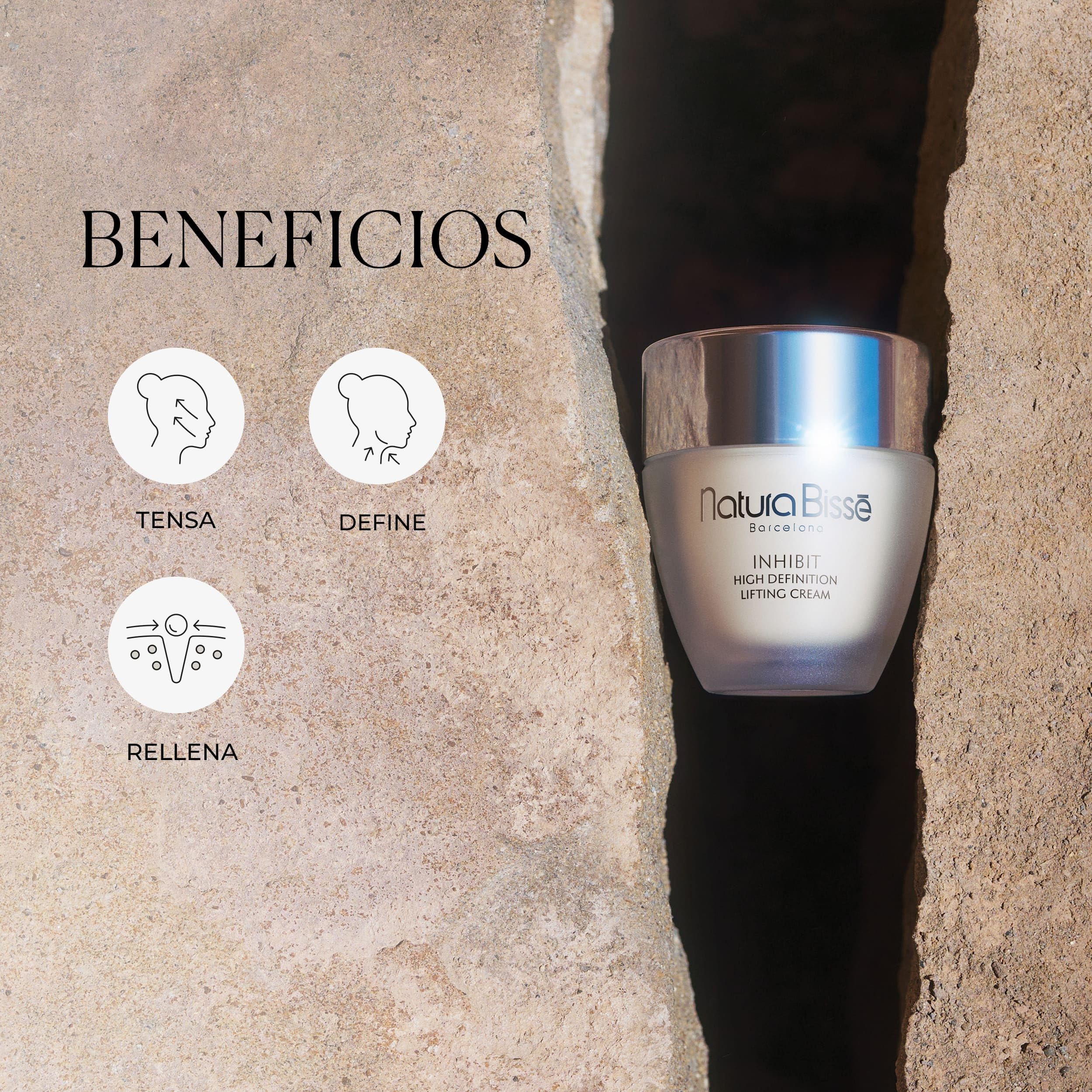 Natura Bissé Inhibit High Definition Lifting Cream | Crema Redensificante Tensora con Colágeno, Ácido Hialurónico, Niacinamida y DMAE | 50 ml