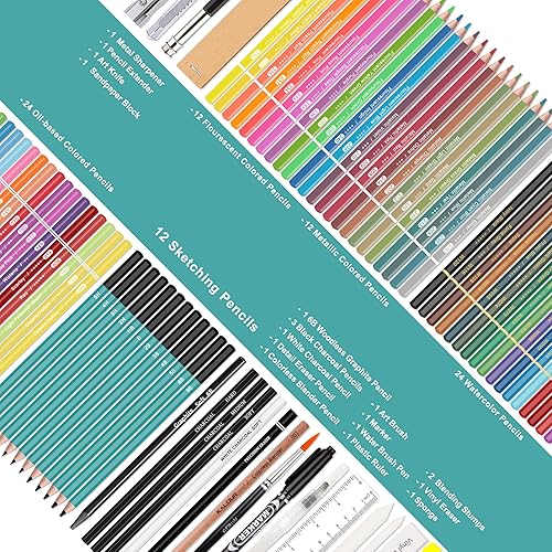 Miniatura 2 de KALOUR 106 Coloring Sketching Kit Set - Art Supplies with Sketchbook & Watercolor Paper - Include Drawing Tutorial