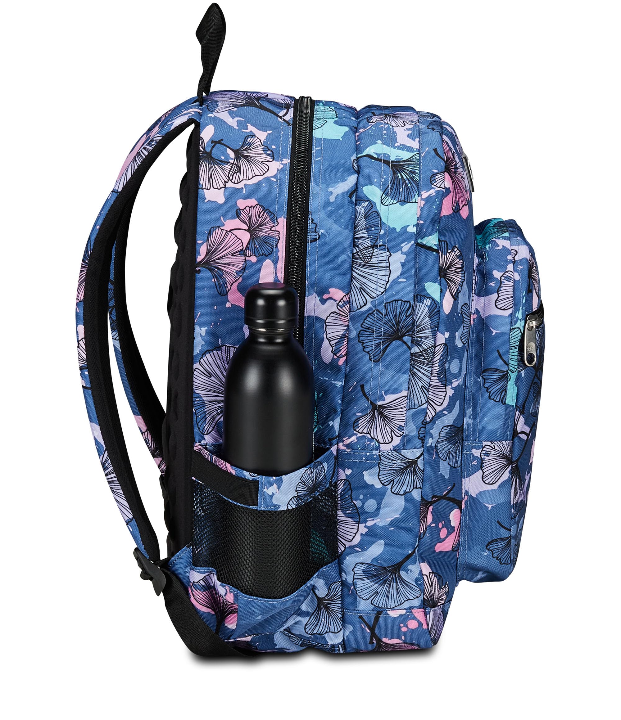 Seven Freethink Zaino Scuola Media e Superiore Ragazza, 34L, Doppio Scomparto, Tasca PC e Borraccia, Ricarica USB, viola blu