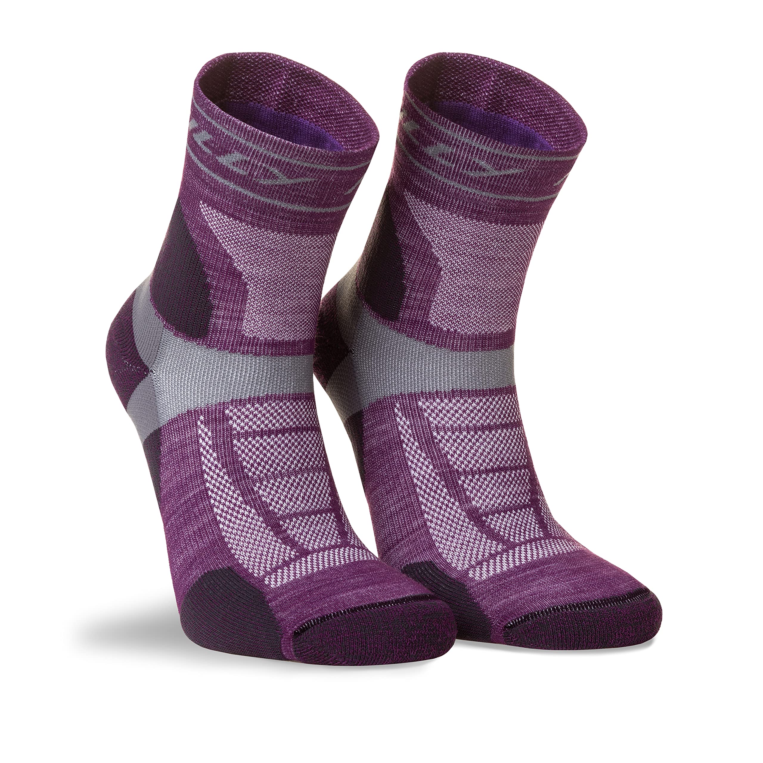 Hilly Unisex Trail - Anklet Med Cushioning, Running Sock, Blackberry/Grey, M UK