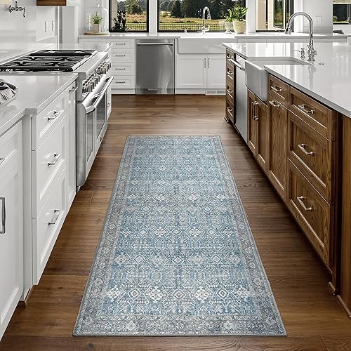 Miniatura 10 de Adiva Rugs Alfombra lavable a máquina con parte trasera antideslizante para sala de estar, dormitorio, cuarto de baño, cocina, impresión vintage