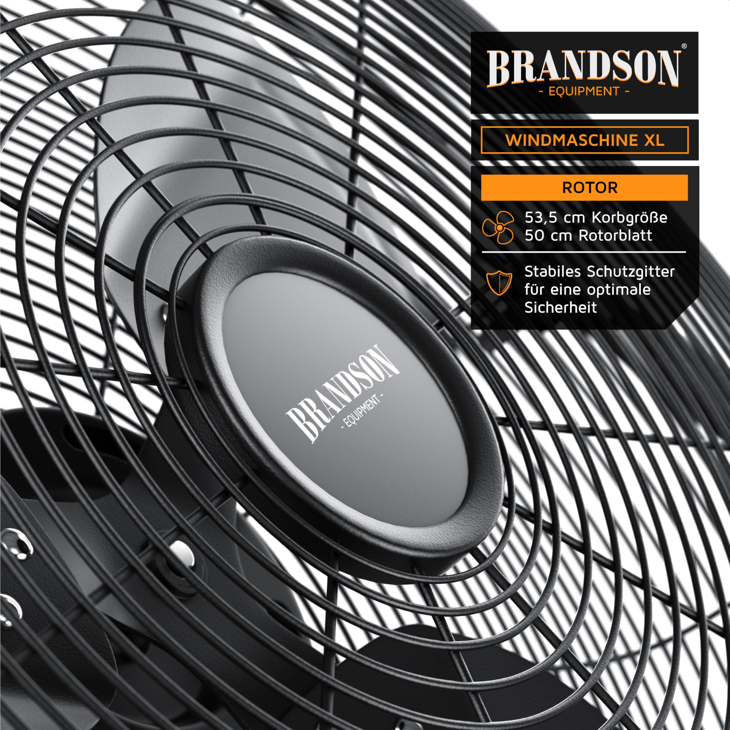 Brandson - Windmaschine Retro Stil 200 Watt - Sieger Ventilatoren und Luftkühler 2026 - Standventilator 57 cm - Bodenventilator - hoher Luftdurchsatz - stufenlos neigbarer Ventilatorkopf - GS