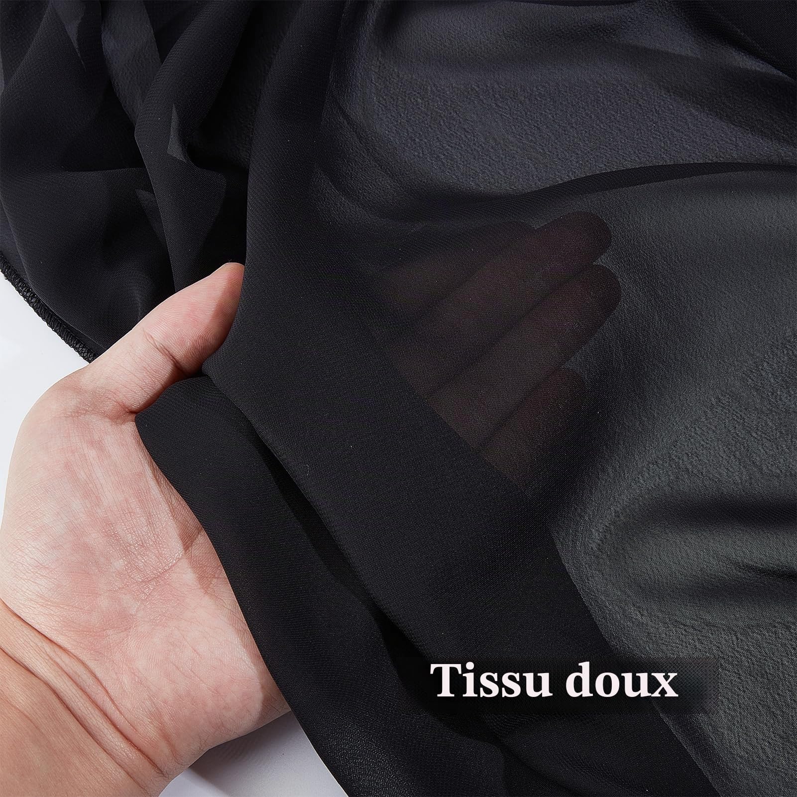 NICENEEDED Cape Longue en Mousseline pour Femme Poncho Fluide Asymétrique Transparent Ponchos Fluides en Maille pour Parer Une Robe de Soirée Capes