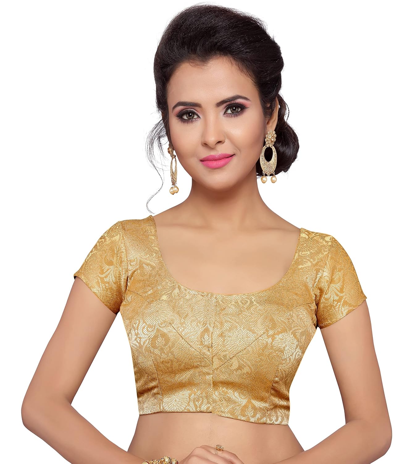 Studio Shringaar Women's Silk Short Sleeve Brocade Readymade Saree Blouse - Review, Price and Buying Guide