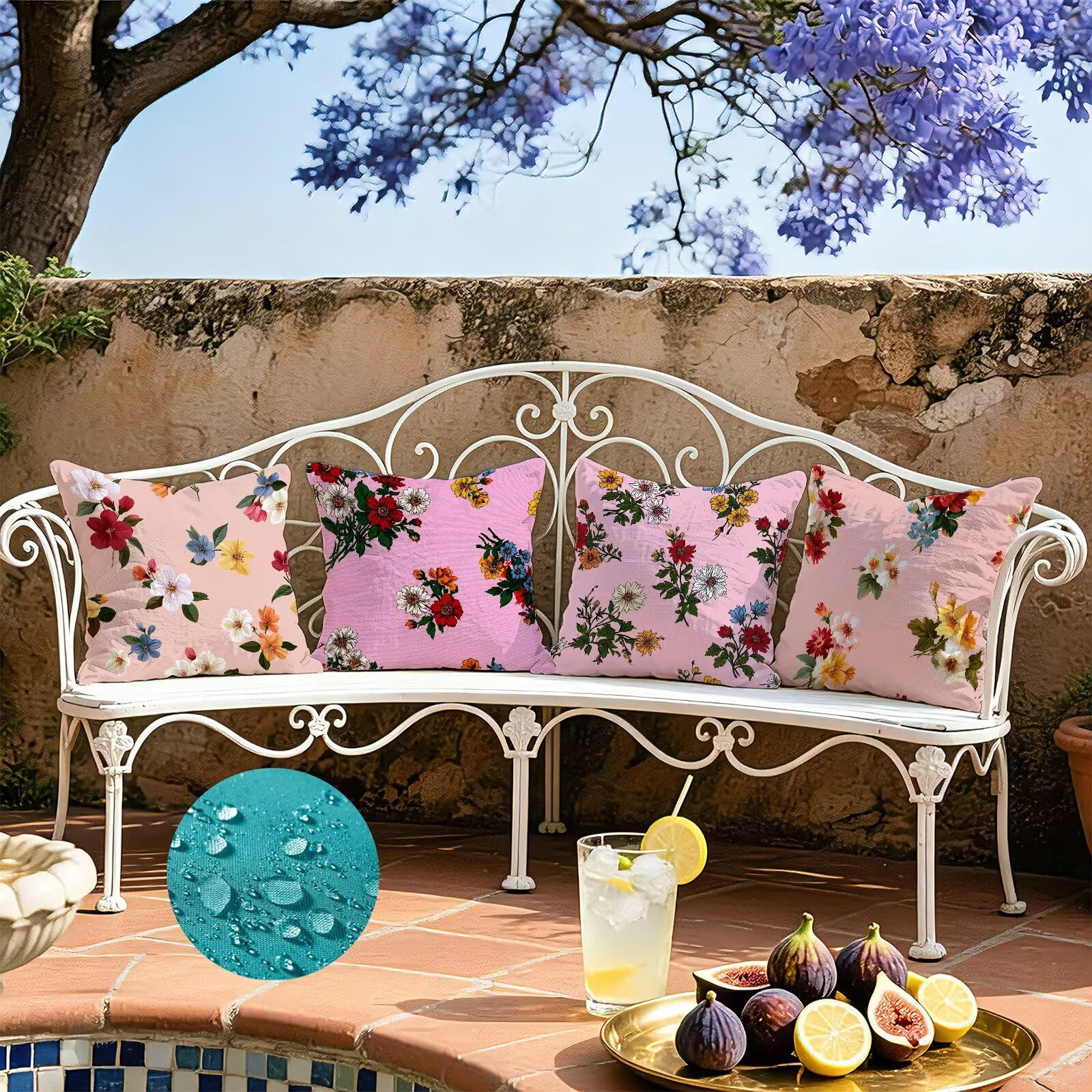 Coussin Exterieur Impermeable Violet, Taie Oreiller 80x80, Cod-751