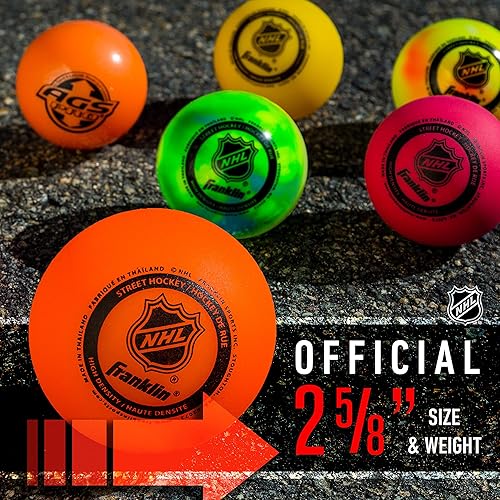 Miniatura 72 de Franklin Sports NHL - Pelotas de hockey de calle, sin rebote para calle al aire libre + pelotas de hockey sobre ruedas, tamaño oficial para jóvenes