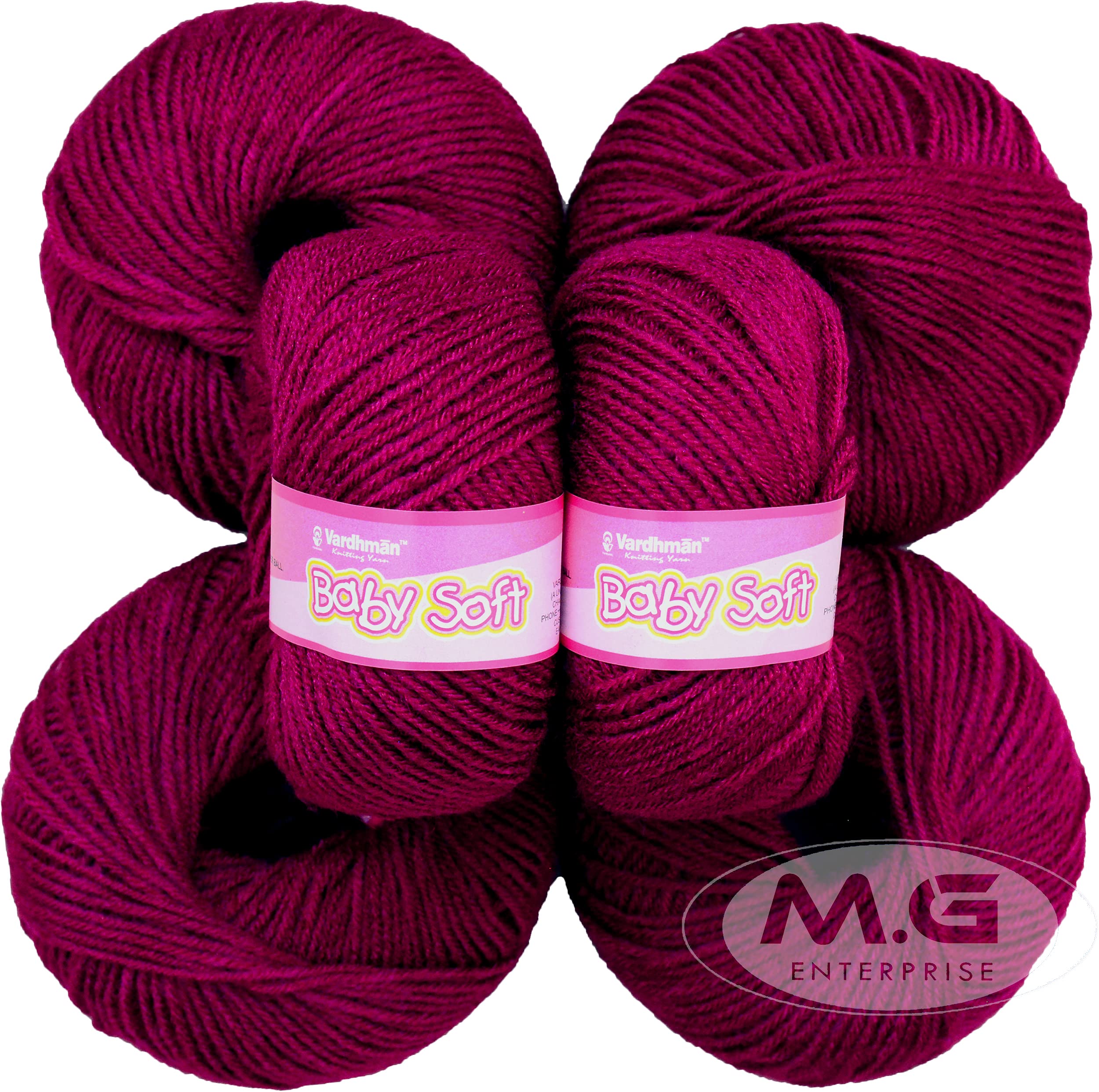 Vard hman 100% Acrylic Wool Rosewood (10 pc) Baby Wool Wool Ball Hand Knitting Wool/Art Craft Soft Fingering Crochet Hook Yarn, Needle Knitting Yarn Thread Dye L DKF