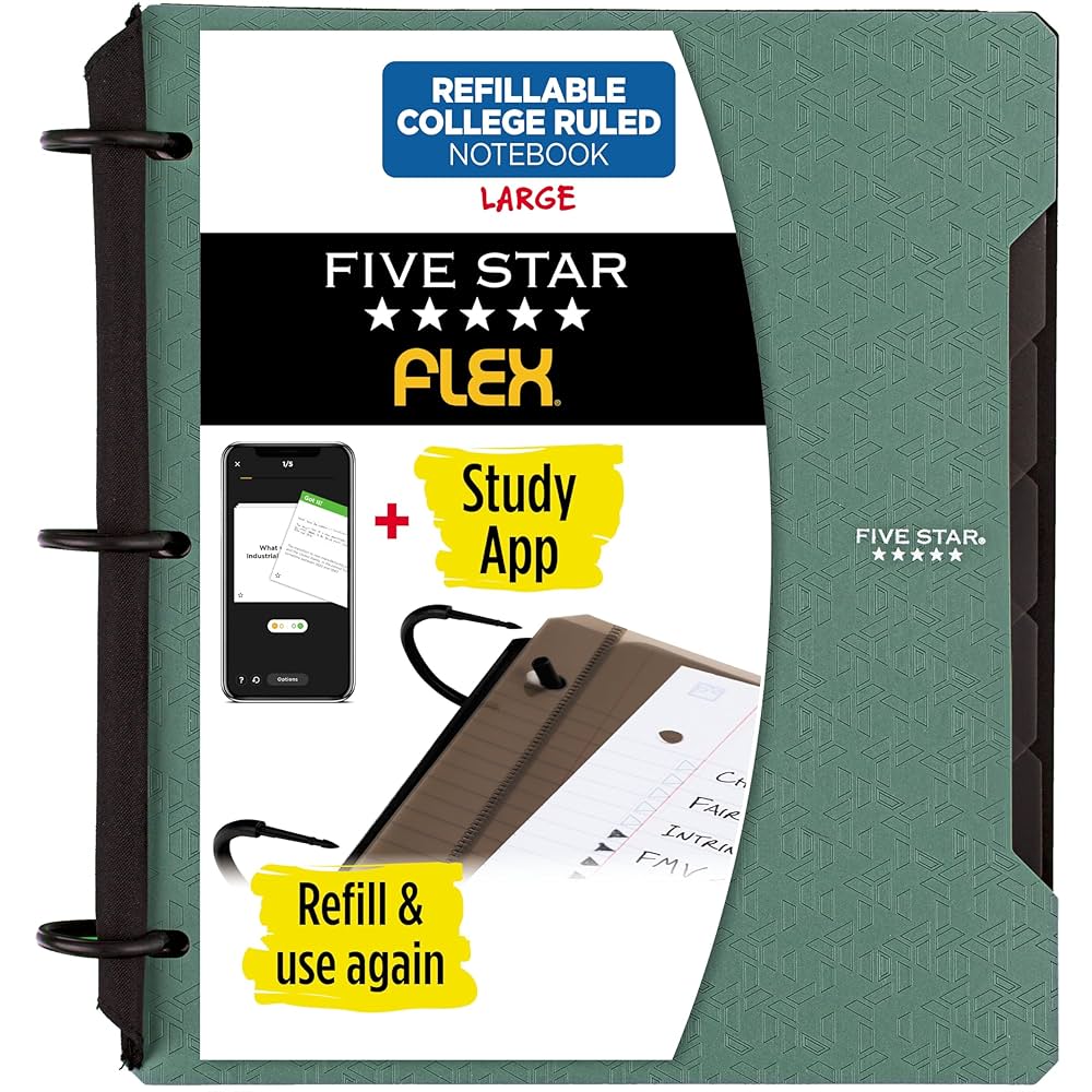 Amazon.com : Five Star Flex Refillable Notebook + Study App