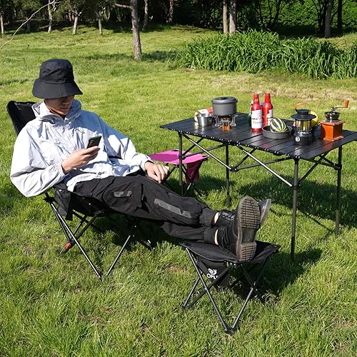 Miniatura 2 de Opliy Taburete de camping 2 unidades, taburete plegable portátil de 13 pulgadas para jardinería al aire libre y playa, senderismo y pesca, taburete