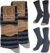 MEDOLY Alpaca Socks (4 Pairs) Thermal Winter Socks with Alpaca and Sheep's Wool for Men and Women Warm Wool Curls