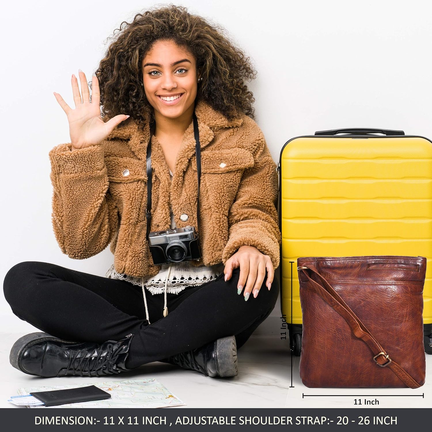 Ozora Multi Pockets Handmade Leather Crossbody Handbags & Sling Bag for Men & Women with Detachable Holster - Image 2