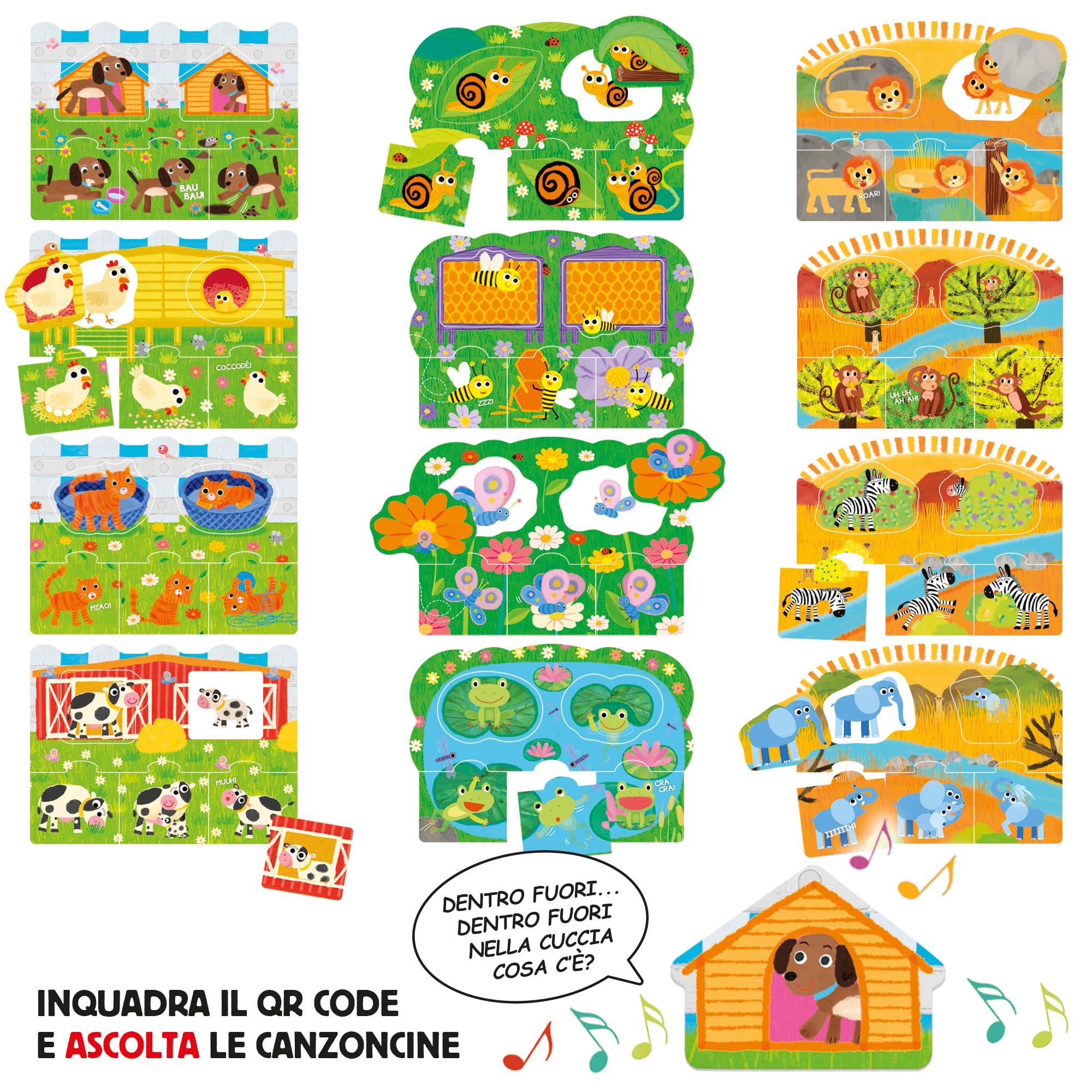 HEADU - Chi Cosa Dove - Giochiamo a Parlare Con Gli Animali! | Giochi Educativi 2 3 4 5 Anni, Sviluppo Linguaggio Bambini, Gioco Didattico, Giochi da Tavolo Bambini, Regalo Bambina, Regalo Bambino