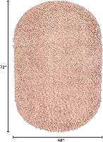 Vista 2 de nuLOOM Neva - Alfombra de área afelpada y moderna, con borlas, 4 x 6 pies, ovalada, color rosa