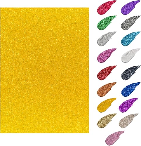 Miniatura 25 de YZH Crafts - Papel de cartulina con purpurina, sin desprendimiento, papel para manualidades y proyectos de bricolaje, papel brillante para hacer