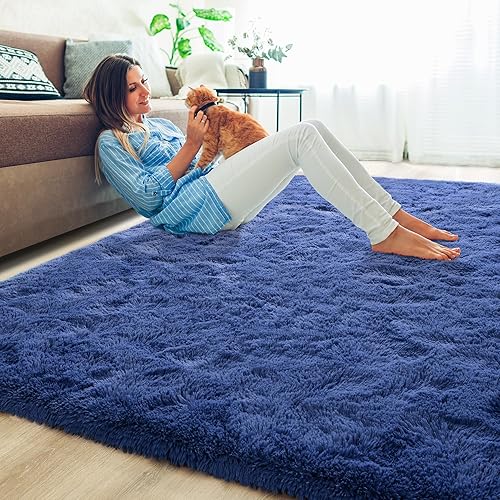 Miniatura 4 de junovo Alfombras suaves para sala de estar, 8 x 10 pies, alfombras esponjosas para dormitorio, alfombras peludas para niños, adolescentes, niñas,