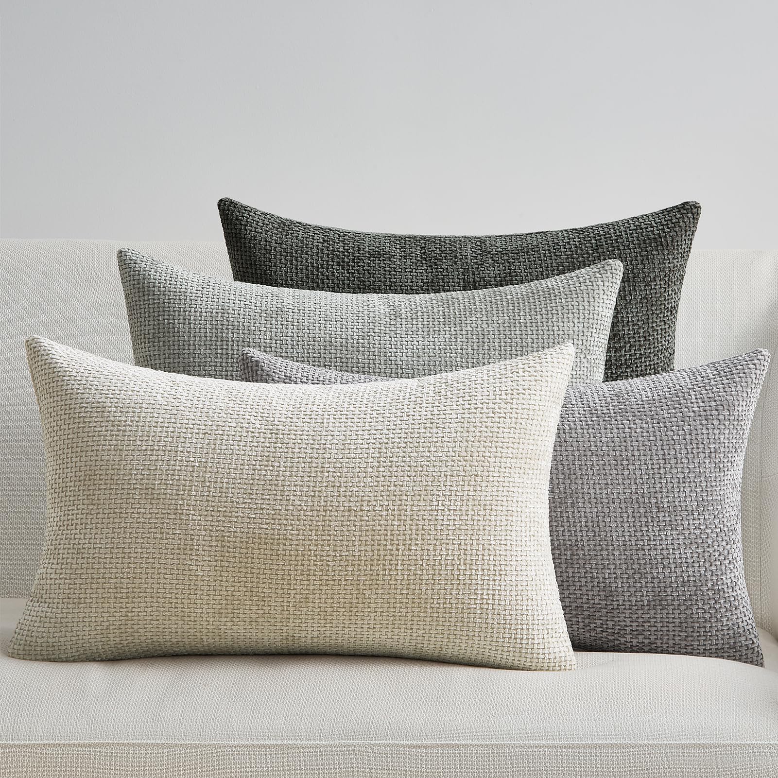 Topfinel Kissenbezug 4er Set Chenille Kissenbezüge für Wohnzimm Schlafzimmer Sofa