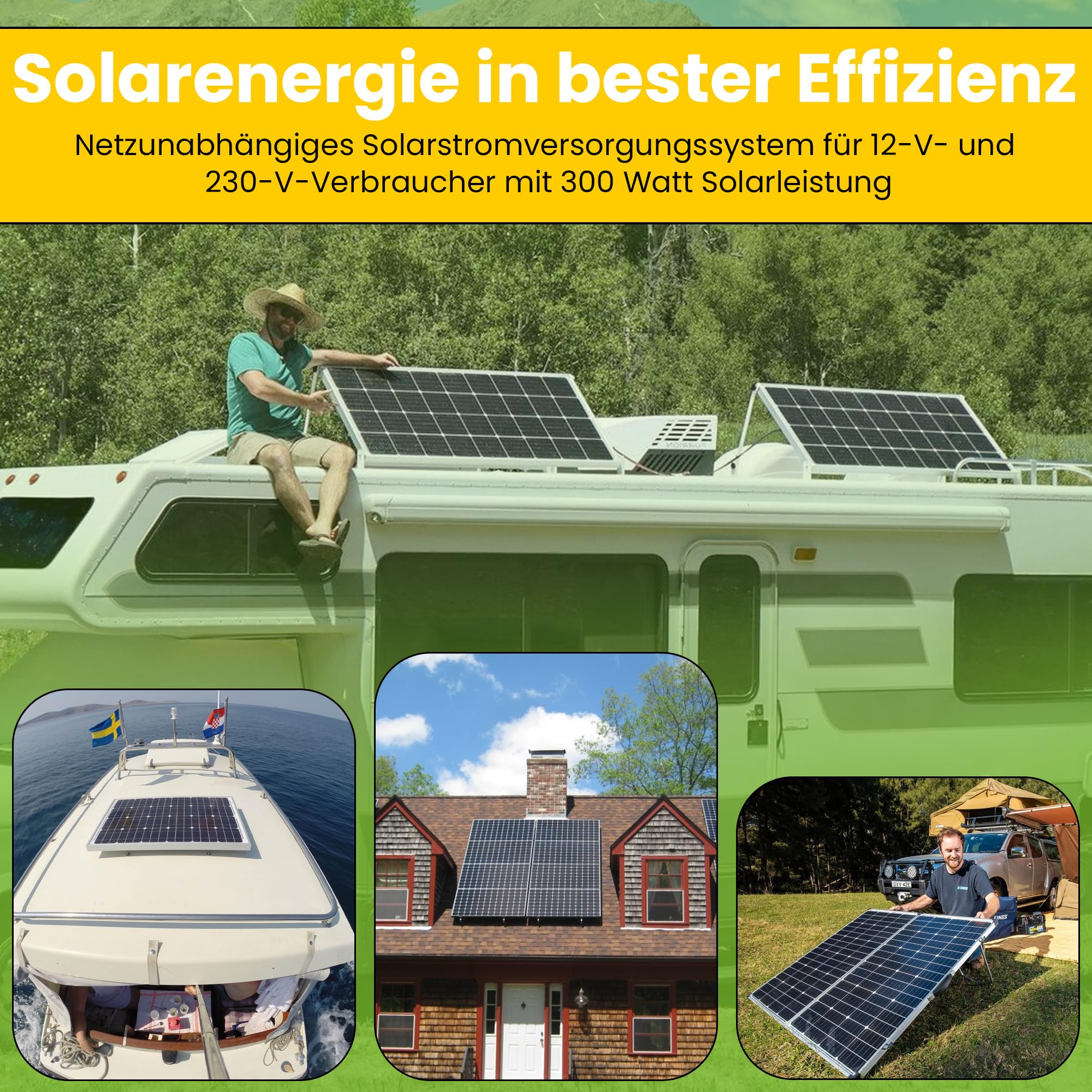 Offgridtec Autark XL-Master 300W Solaranlage - 1500W AC Leistung 154Ah AGM Akku