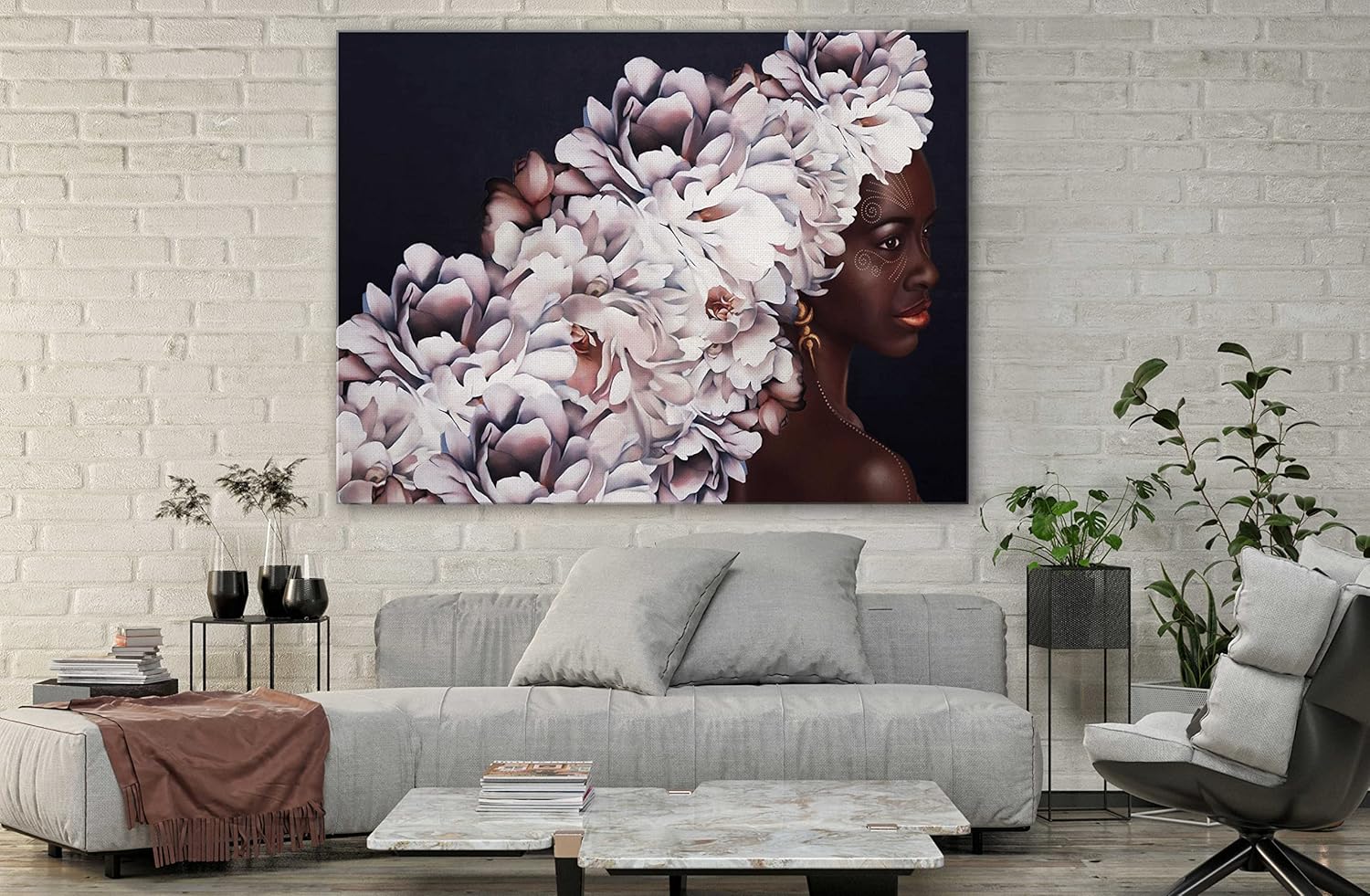 SpiritualHands Black Girl Wall Art Framed, Wall Pictures for Living Room Wall Decoration, Afro Love Black Girl Magic Wall Painting for Living Room Wall Decor, 8"x12",Ready to Hang)