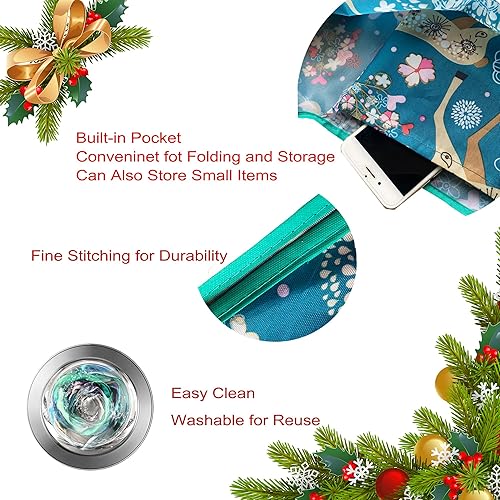 Miniatura 4 de Bolsas de compras reutilizables, paquete de 6 bolsas de compras para comestibles, grandes a granel, lavables a máquina, bolsas de comestibles