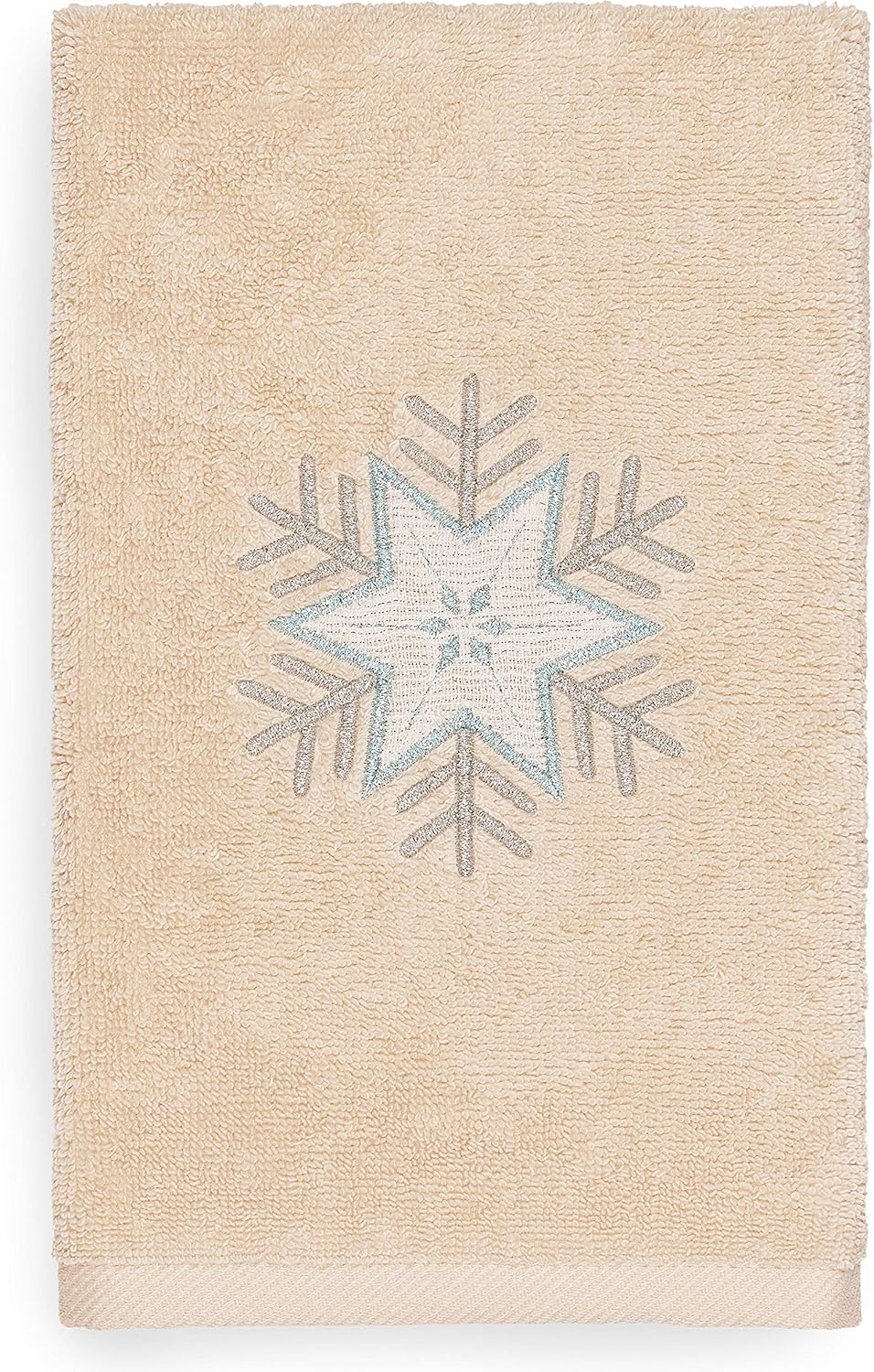 Luxury Embroidered 100% Turkish Cotton Hand Towel - Christmas Crystal Snowflake