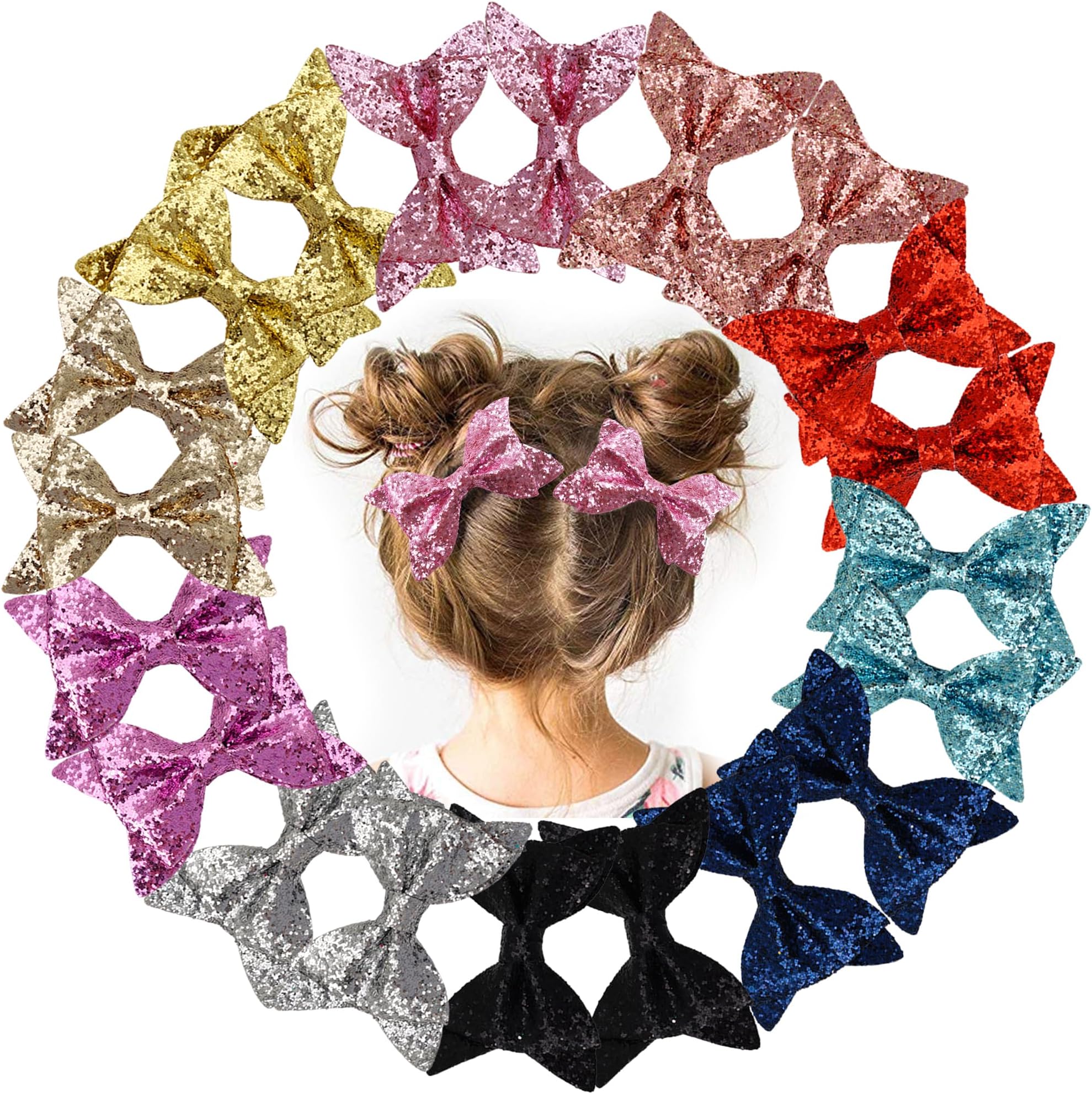 Littleloom Sparkly Silver Bow Clip for Girls – Pretty Mesh Hair Accessory with Crystals main image 1