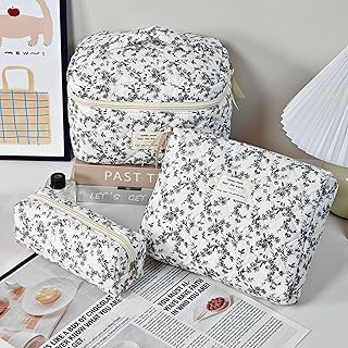 Juego de bolsas de maquillaje de viaje de 3 p...