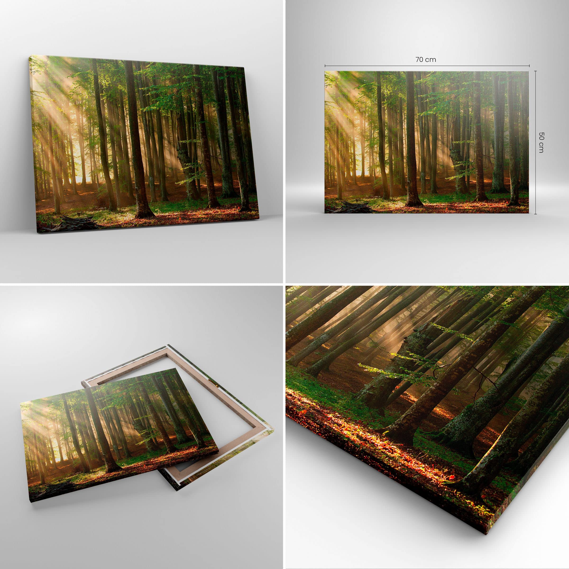 Cuadro Decorativo Sobre Lienzo 120x80 Cm - Motivo Hoja Dorada, Estilo Moderno, Ideal Para Salón O Dormitorio, Listo Para Colgar