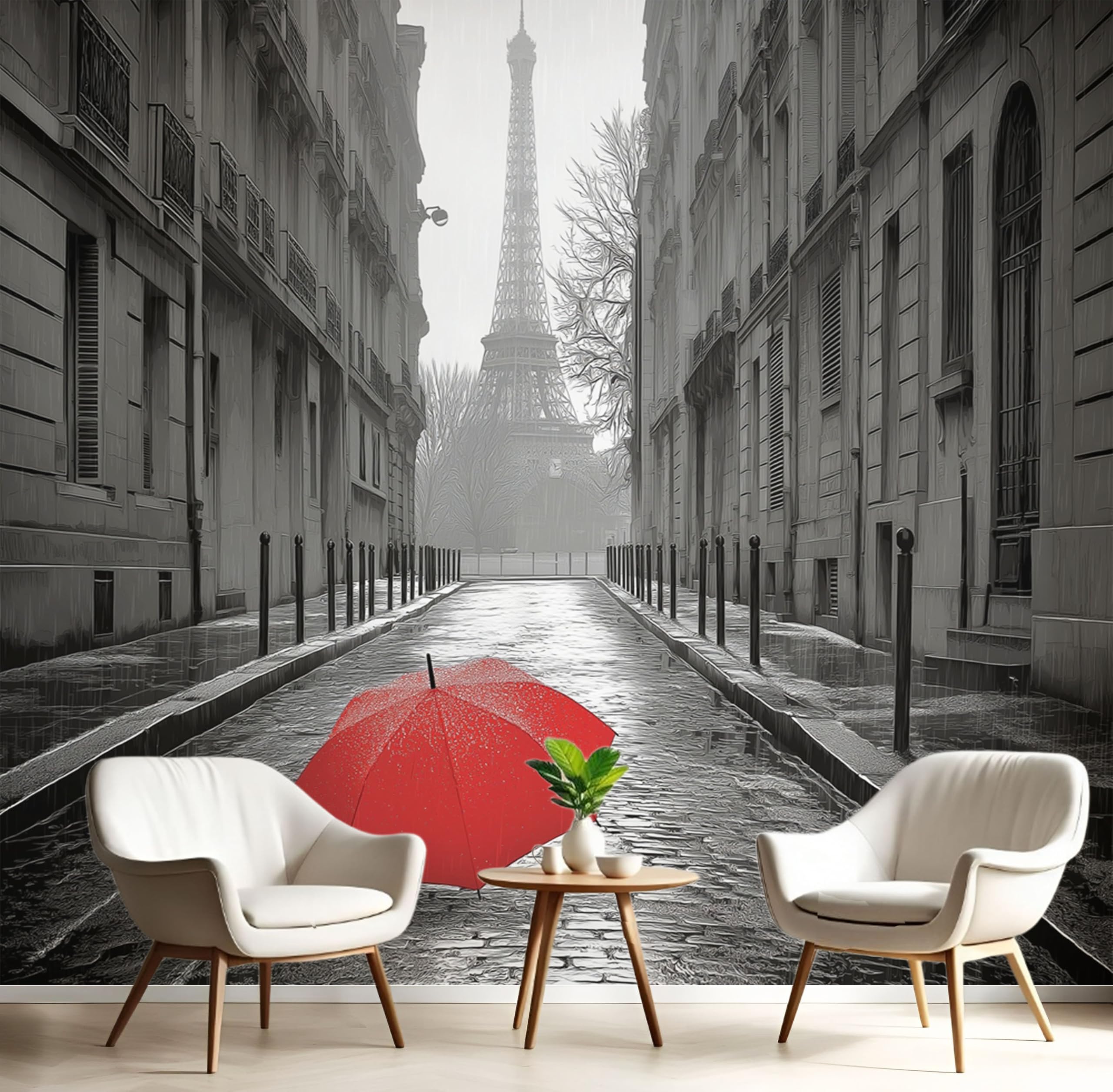 Papier peint panoramique Rues de Paris 3D trompe l'œil XXL
