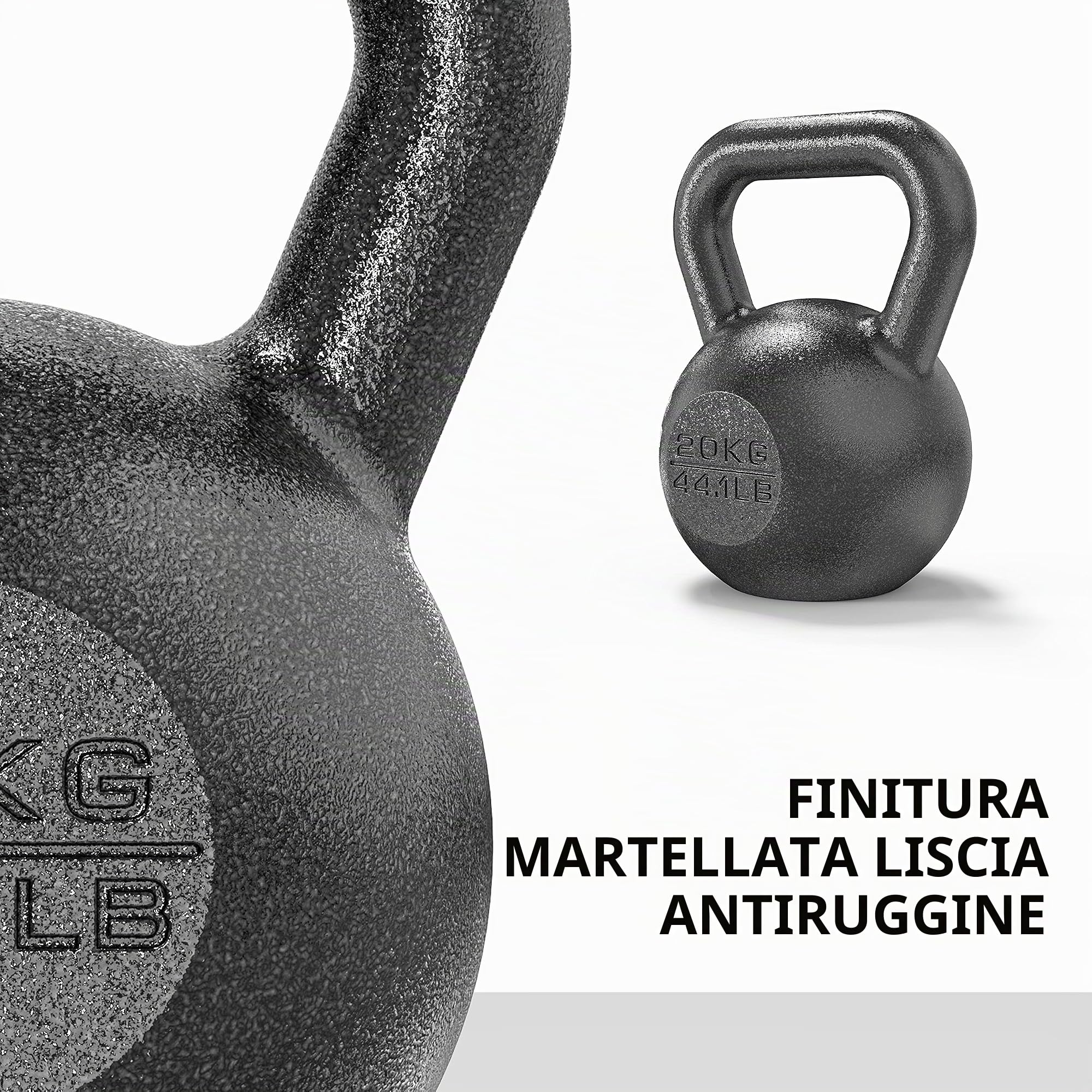 PROIRON Kettlebell ghisa Peso 20kg per Palestra Domestica Esercizi Fitness addestramento, potenziamento Muscolare (20kg)