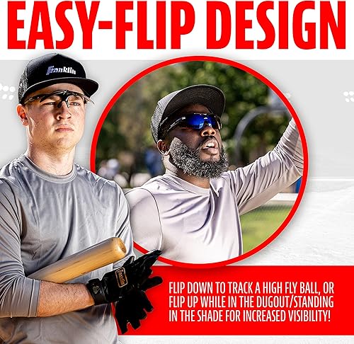 Miniatura 8 de Franklin Sports Baseball  Softball Sunglasses - Mens  Womens Sports Sunglasses - Flip Up Shades  Non Flip Glasses