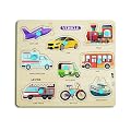 Lefan Wooden Puzzles Wooden Transport Puzzle for Kids Educational Vehicle Matching Puzzle Bright Colors, Montessori-Insp