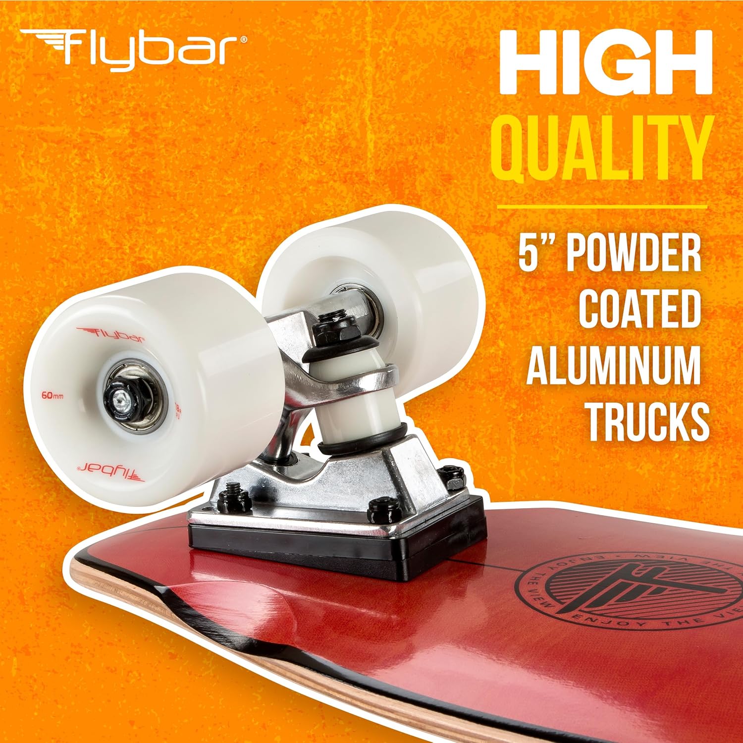 Flybar Skate Cruiser Boards – 24” – 27.5" Strong 7 Ply Canadian Maple Complete Skateboards - 60mm PU Wheels with High Speed ABEC 9 Bearings