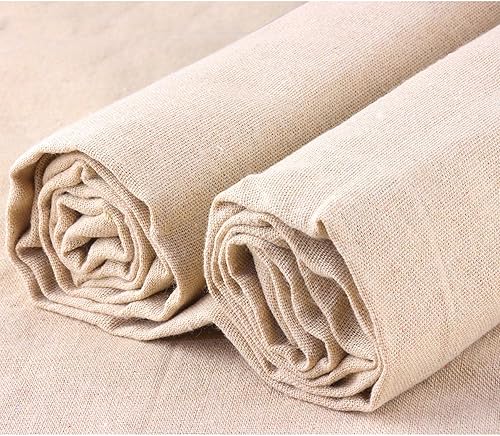 Miniatura 2 de HGUAN Tela de muselina de algodón de 62 pulgadas x 2 yardas, peso medio sin blanquear para adecuada para costura, bordado, tela de ropa y proyectos
