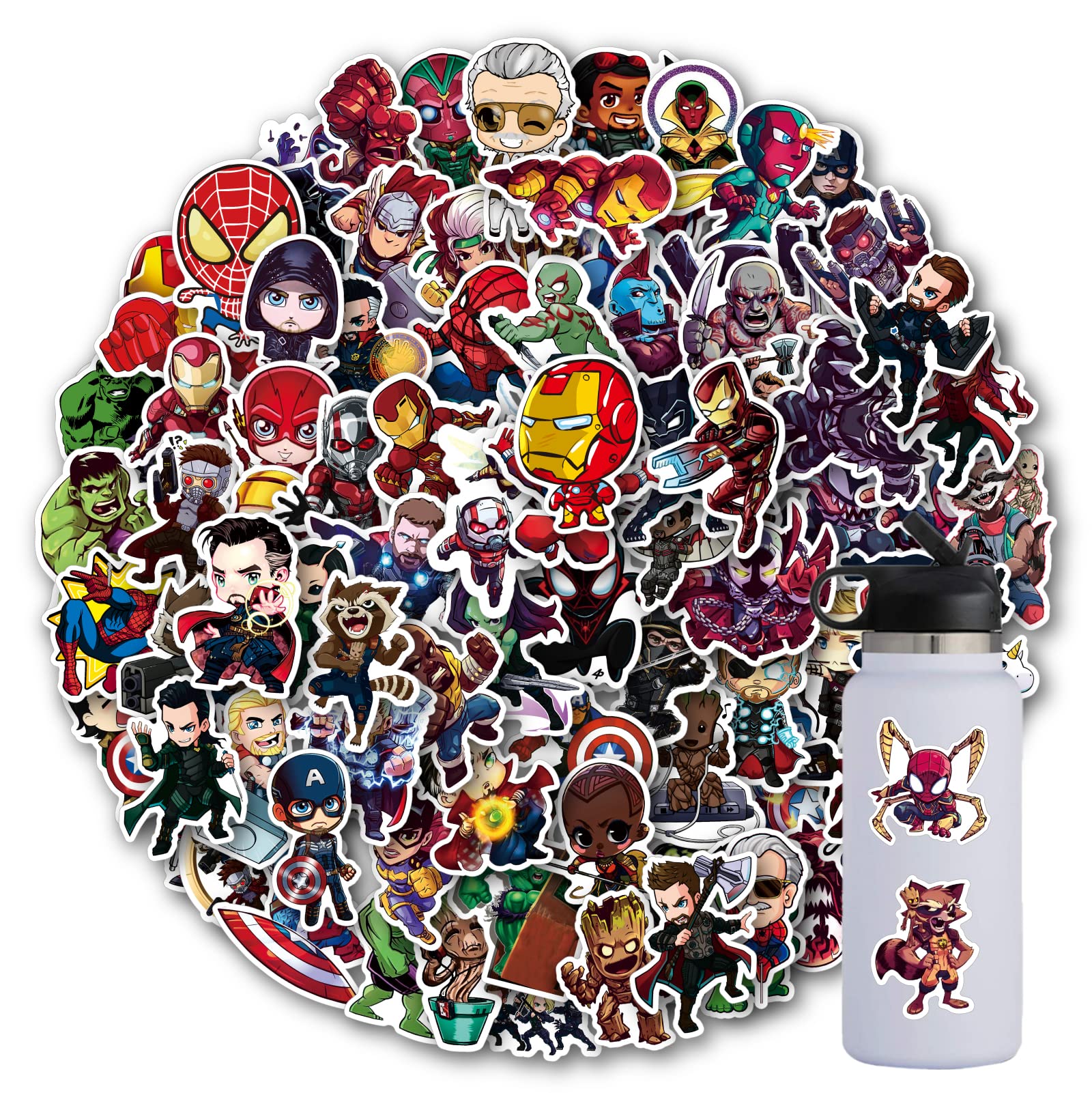 Buy Superhero Avengers Stickers for Water Bottles 100Pcs Teens Hero Stickers for Kids Waterproof