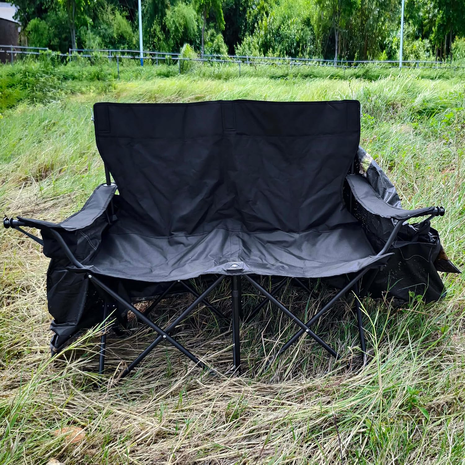 2-Person See-Through Hunting Ground Blind with Dual Built-in Chairs – Pop-Up Camouflage Tent for Deer Turkey, and Game Hunting