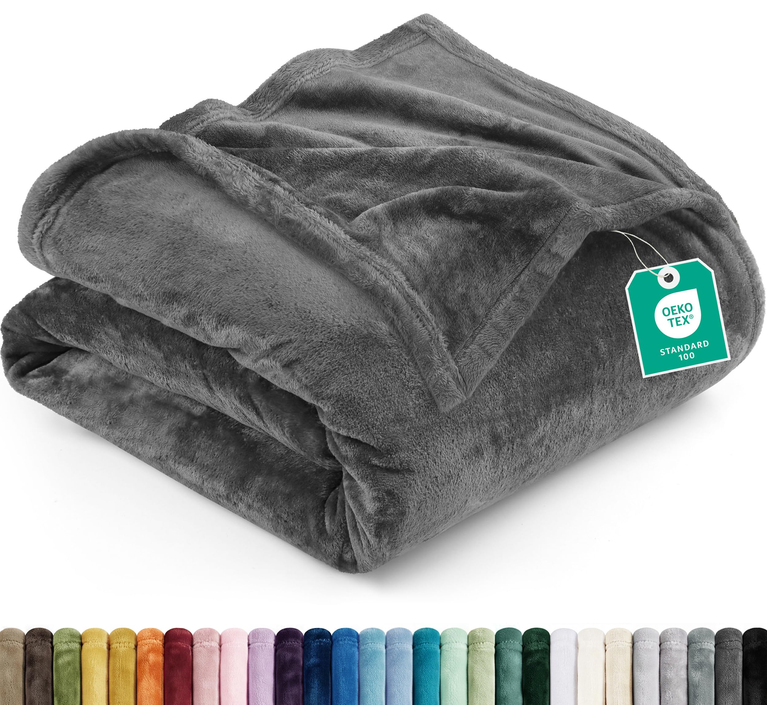 Utopia Bedding Fleece Bed Blanket California King Size Grey (102x96 Inch)