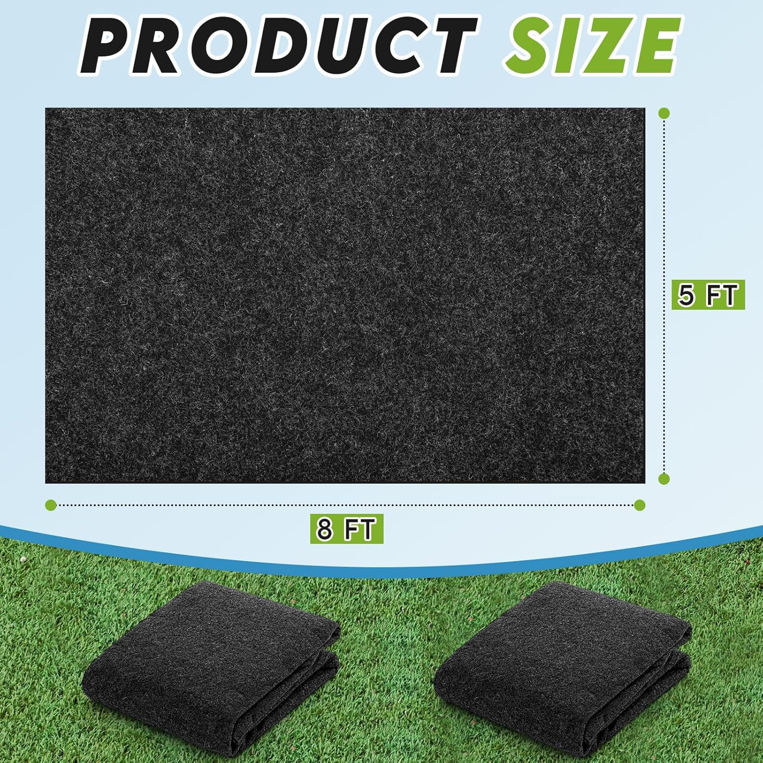 Silipull 2 Pcs Cornhole Mats 60 x 96 Professional Cornhole Pitch Pads Board Pad from Slipping Mats for Under The Boards Keep Tossing Bags Clean and Secure Footing