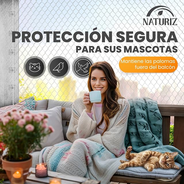 Foto 8 de 8 de Naturiz Red para gatos para balcón sin agujeros, 3 x 4 m
