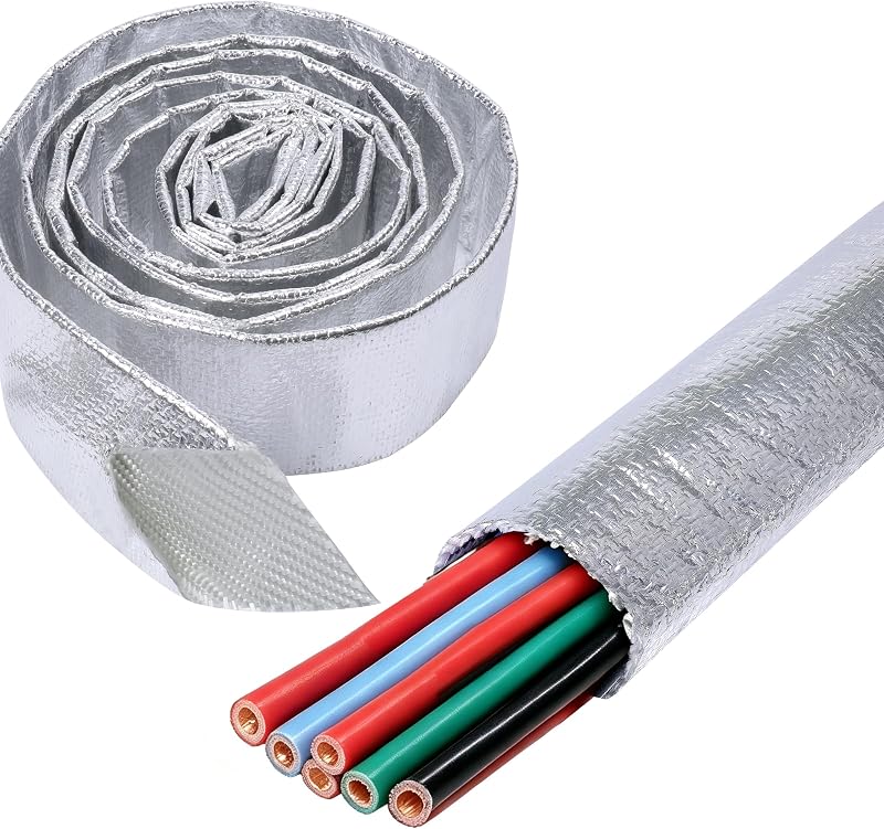 Manga térmica automotiva FOURUB de alumínio e fibra de vidro – 2,54 cm x 0,98 m